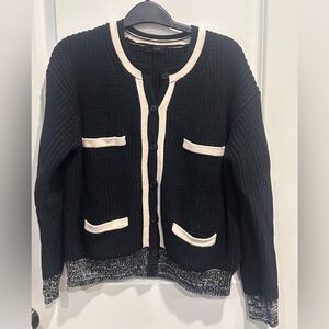 JCREW Lady Cardigan - Black & White ; size S